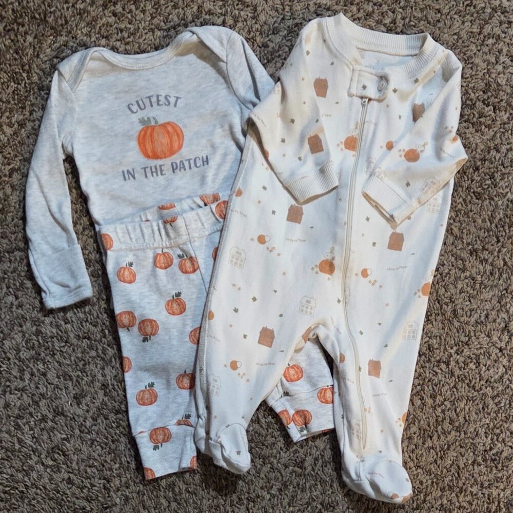 Unisex Halloween Matching Set & Footies, 0-3 Months